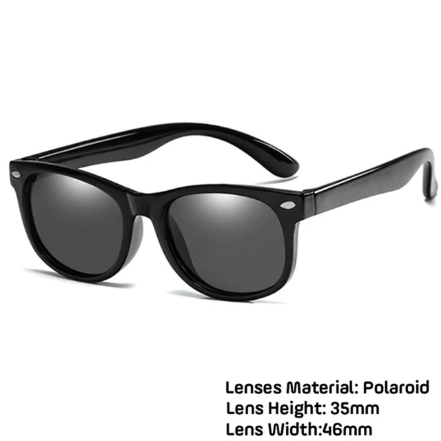 LongKeeper Kids Polarized Sunglasses TR90 Boys Girls Sun Glasses Silicone Safety Glasses Gift For Children Baby UV400 Eyewear bright black