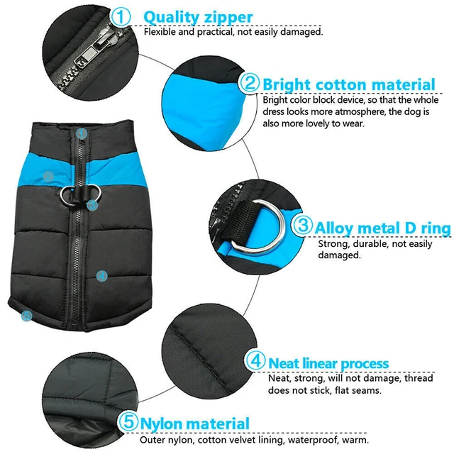 Winter Warm Dog Vest Jacket S-7XL Pet Clothes for Small Medium Large Dogs Doberman German Shepherd Greyhound Pets Clothing Coat 4