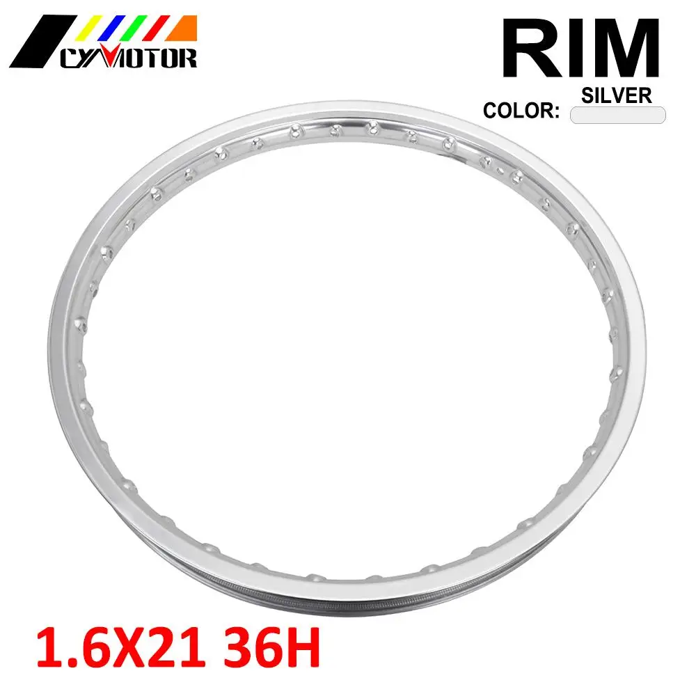 6061 Motorcycle Silver Rims Aviation Aluminum Wheel Circle 1.60x21 36H 1.60-21 36 Spoke Hole For KTM Yamaha Dirt Bike