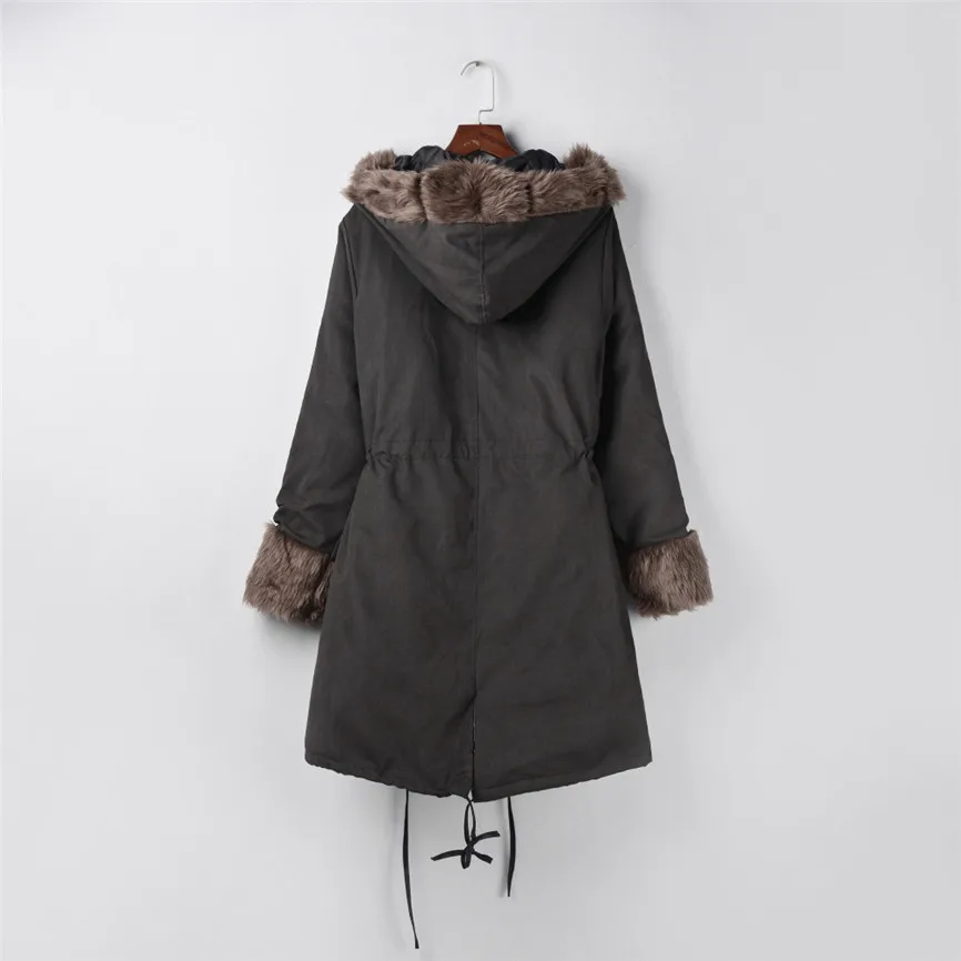 Женская зимняя куртка из искусственного меха, парка, пальто с капюшоном, рыбий хвост, длинный рукав, пальто, хлопок, флис, женские парки размера плюс M-3XL