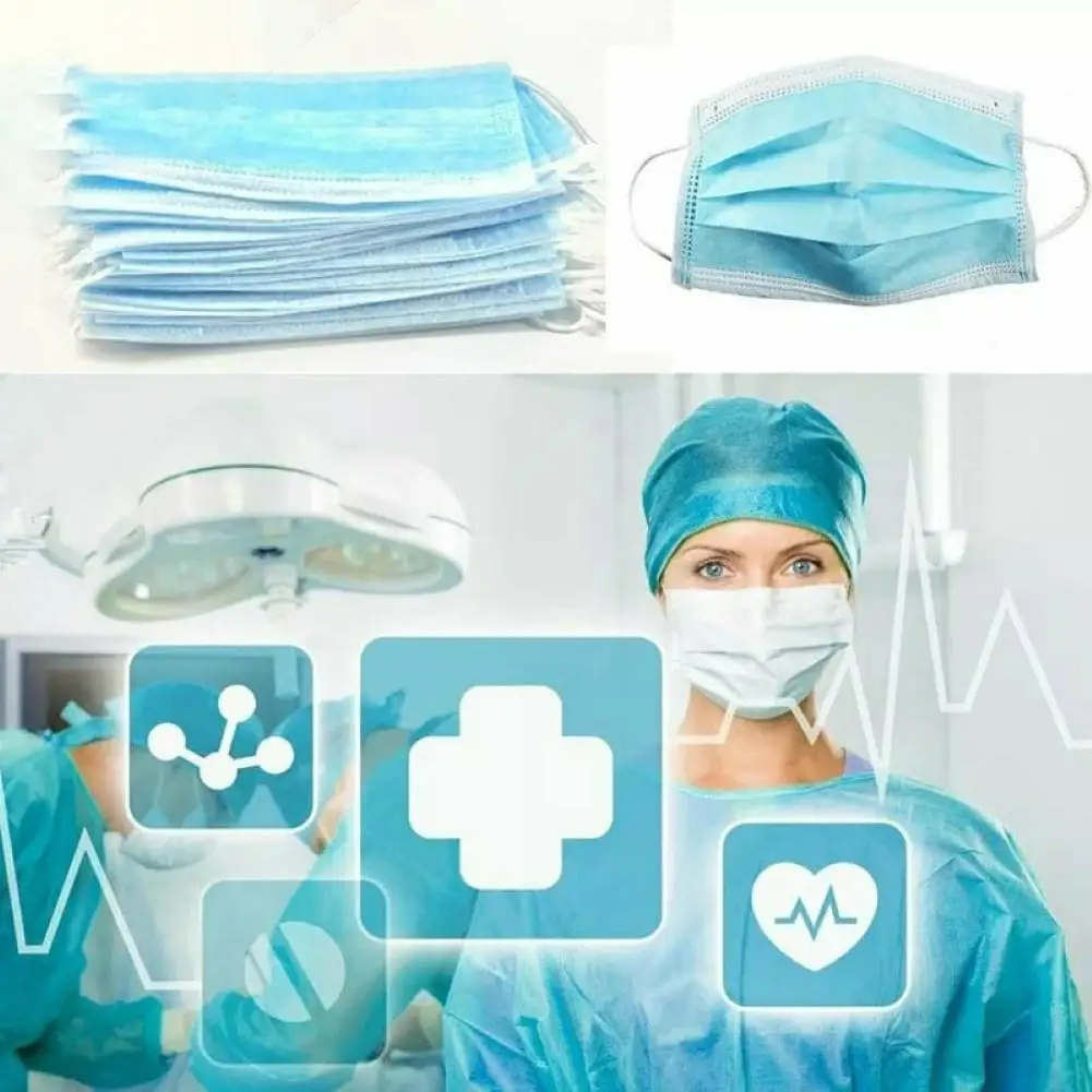 

1/10/50Pcs Disposable Surgical Anti-Dust Earloop Protective Face Masks 5 Layers, Replaceable, Anti Dust, Activated Carbon Filter