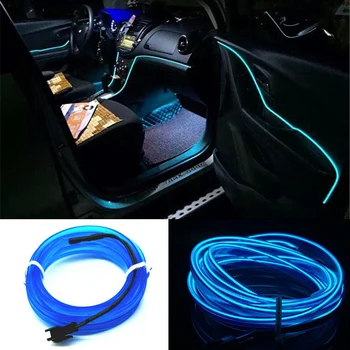 

6.5ft Car LED Strip Light For DIY Flexible Neon Lights Glow Rope Party Decoration Tape Lamp USB 12V Backlight Panel Car Interior