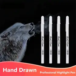 Bolígrafo de Gel para álbum de fotos, tinta blanca de 0,8mm, papelería para oficina, bolígrafo bonito de aprendizaje
