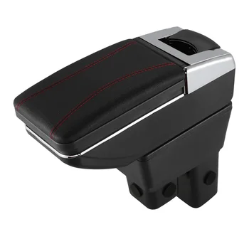 

Hatchback Center Centre Console Storage Box Rotatable Armrest Car Armrest Box for Honda Fit Jazz 2002-2008 Car Accessories, Red