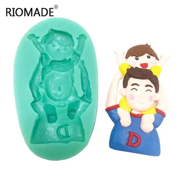 Apák Napi Szilikon Penész Diy Sütőhab Keksz Szülő Gyermek Születésnapja Beszúrja A Kártyákat Fondant Sütemény Díszítő Szerszámok - Image 4