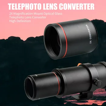 

2X Magnification High Definition Telephoto Lens Converter Travel Wear Resistant Durable Optical Glass Attachment Outdoor Mount