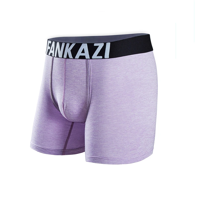 purple Мужское нижнее белье, боксеры, Длинные Короткие Боксеры, мужские трусы для пениса, сексуальные трусы, мужские боксеры, мужские шорты, Heren Ondergoed - Цвет: purple