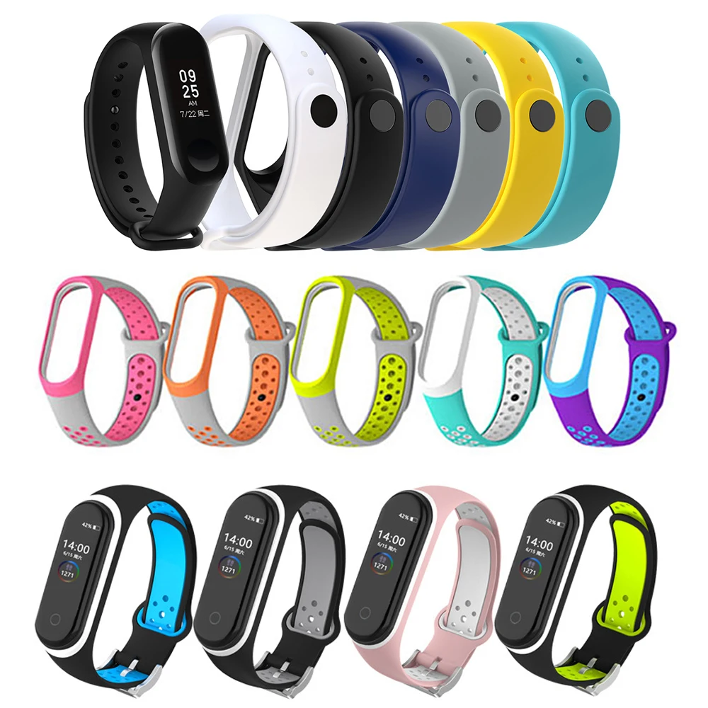 Ремешок для Xiaomi Mi Band 3 4 наручный силиконовый браслет спортивный ремешок ремешки