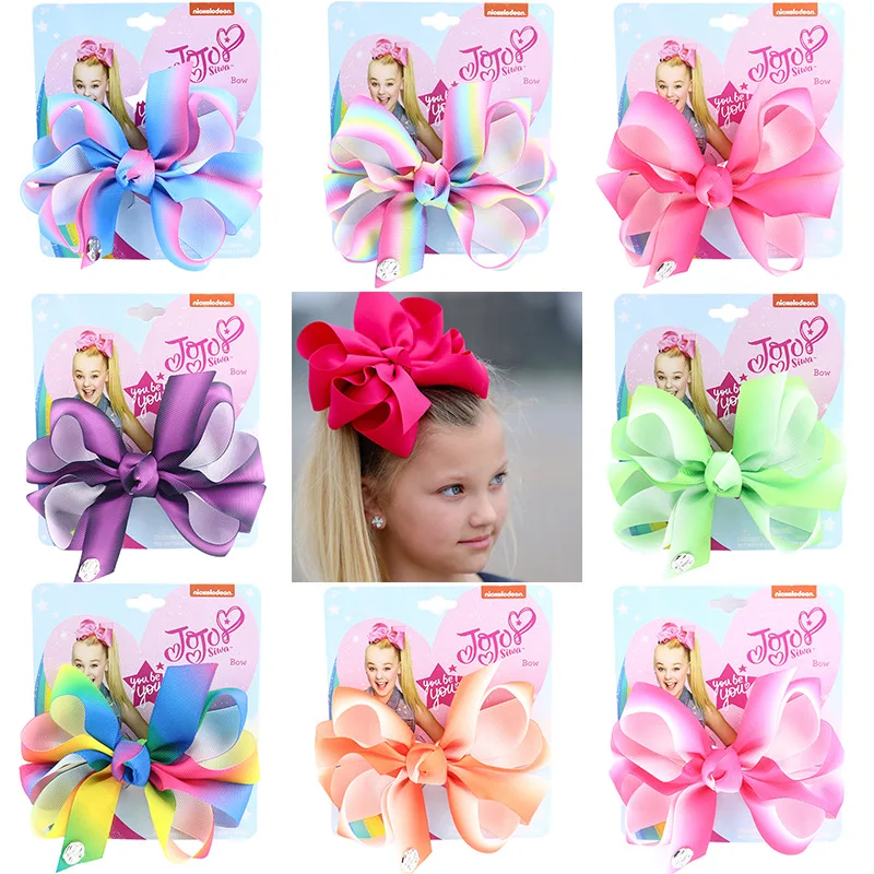 5 &quotJoJo Siwa заколки для волос с бантиками ручной работы металлическим принтом