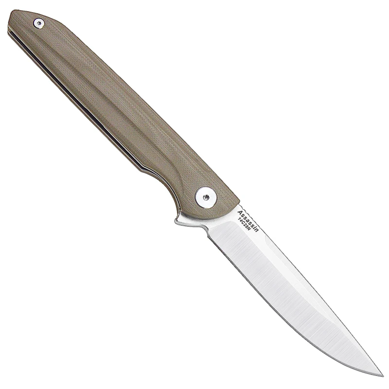 HARNDS CK9171 Assassin складываемый карманный нож для выживания Sandvik 14C28N Сталь G10 ручка для работы Пешие прогулки на открытом воздухе нож - Цвет: Sand-Satin