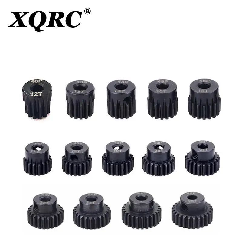 48dp 3,175mm 12t 13t 14t 15t 16t 17t 18t 19t 20t 22t 24t 25t schwarzes Stahl metall ritzel motor getriebe für 1/10 rc Modell auto motor – Detail 1