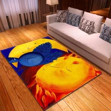 Мультяшная картина с солнцем, Детский ковер для спальни, мягкий фланелевый нескользящий детский коврик для ползания, коврик для кровати, ковер для гостиной
