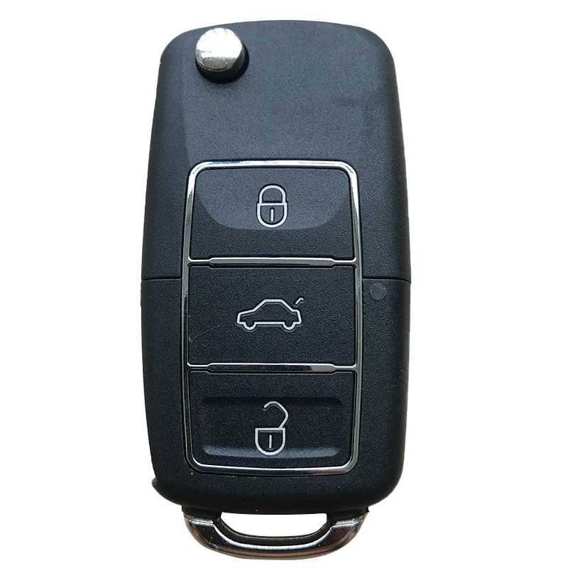 Цветной Чехол для автомобильного ключа для Volkswagen Beetle для Skoda Octavia, 3 кнопки, откидной складной чехол для дистанционного ключа, сменный неразрезанный BLD