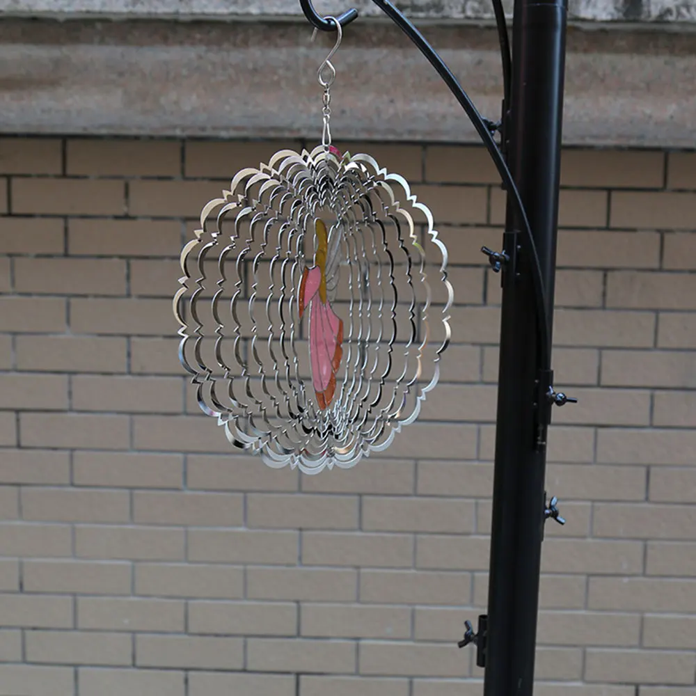 

3D Metal Sound Stainless Steel Wind Chime Wind Spinner Solid Round Pendant for Home Room Garden Decoration Crafts Ornaments