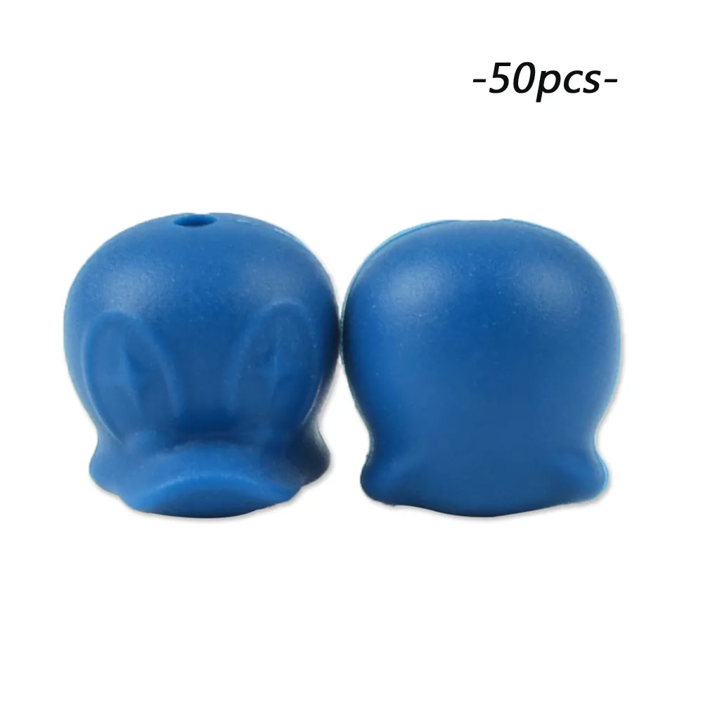 Vivid blue LOFCA 50 шт. силиконовые Дональд бусины пищевой силиконовый для детей для прорезывания зубов игрушки продукты жевательные соски цепи бусы-клипсы детский Прорезыватель - Цвет: Vivid blue