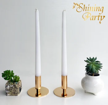 

2Pcs/Lot Shining Party H7cm Gold Candle Holder, Centerpiece, Nordic Candlestick, Wedding Party Christmas Bar Home Decoration,