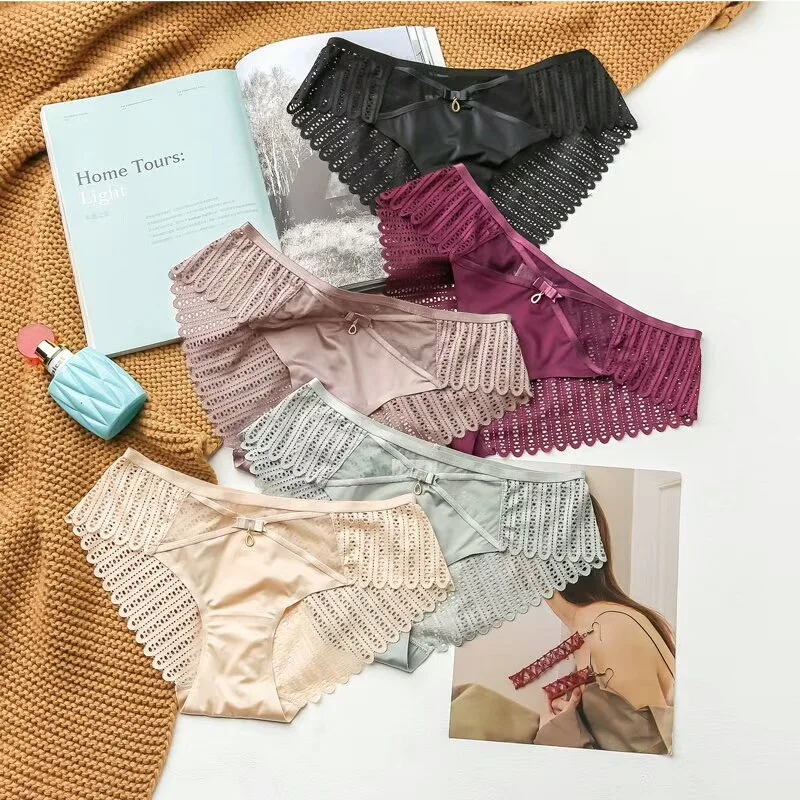 

Women's Underwear Ice Silk Seamless Low-rise Women's Underwear Solid Color Sexy Triangle Underwear Low-rise Underwear Wholesale