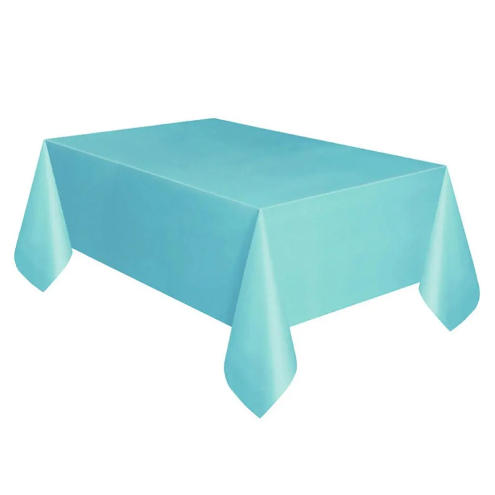 Одноразовые вечерние полиэтиленовые скатерти на день рождения, десертный стол, одноцветная скатерть 137*274 см - Цвет: Lake blue