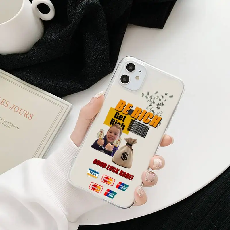 

Money boy be rich lovely universal Phone Case Candy Color for iPhone 6 7 8 11 12 s mini pro X XS XR MAX Plus