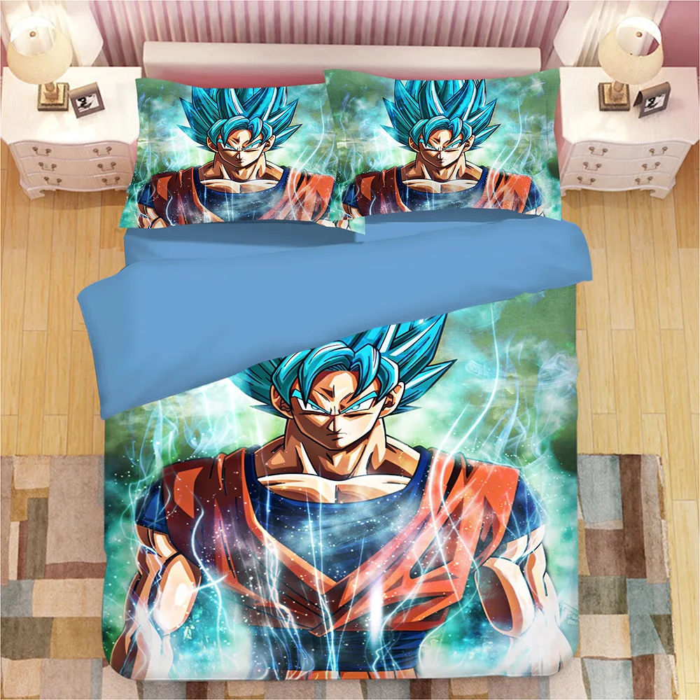 3D Dragon Ball Z juego de cama Son Goku Vegeta fundas nórdicas fundas de  almohada de lino de Dragon Ball juegos de cama edredón ropa de cama cama