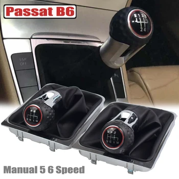 

Manual 5 6 Speed Gear Stick shift knob Level Leather Boot Gaiter Cover For VW Passat B6 2006 2007 2008 2006-2011 Car-styling