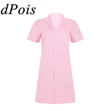 Для женщин женский больничный халат медсестры с отложным воротником для девочек спереди доктор уход спецодежда медицинская Услуги скраб лабораторный халат