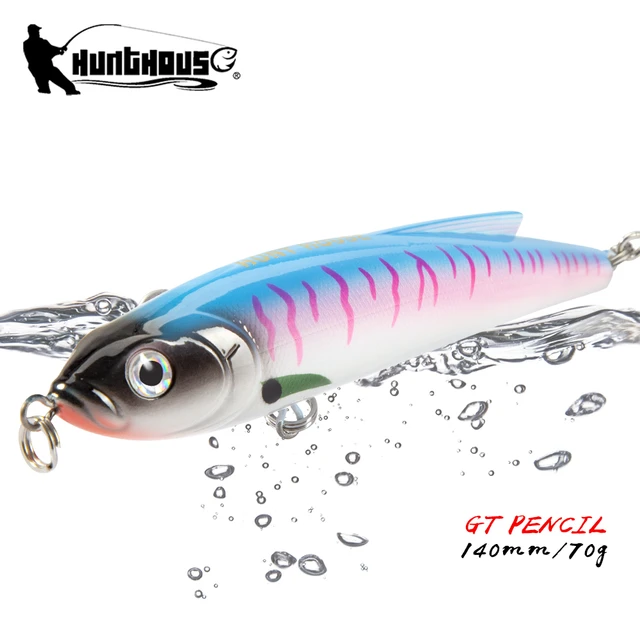 Hunthouse Sinking Pencil Fishing Lure Hard Bait Trolling Lure Stickbait For  Bass Fishing 14cm 70g With