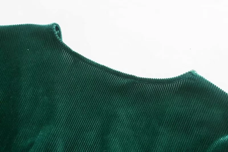 Стильное вельветовое зеленое мини-платье za с v-образным вырезом и длинным рукавом, плиссированное дизайнерское женское повседневное одноцветное платье, офисная одежда vestidos