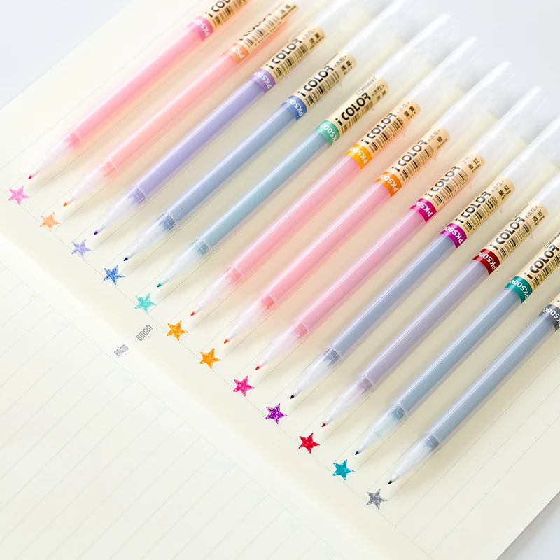 

Extra fine tip 12/24 color marker gel pen set Transparent body Micro Water based ink liner drawing Stationery School Art F581