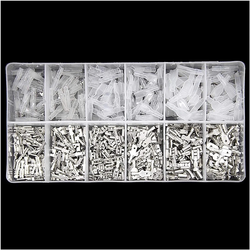 450pcs Insulation Box Male Bus Connector 2.8/4.8/6.3mm Electrical Crimp Terminal Spade Connector Kit 5