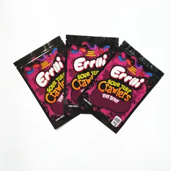 

Errlli Sour terp Crawlers Bags 600mg Gummy Edibles packaging mylar bag Childproof Smell proof Bag DHL Free