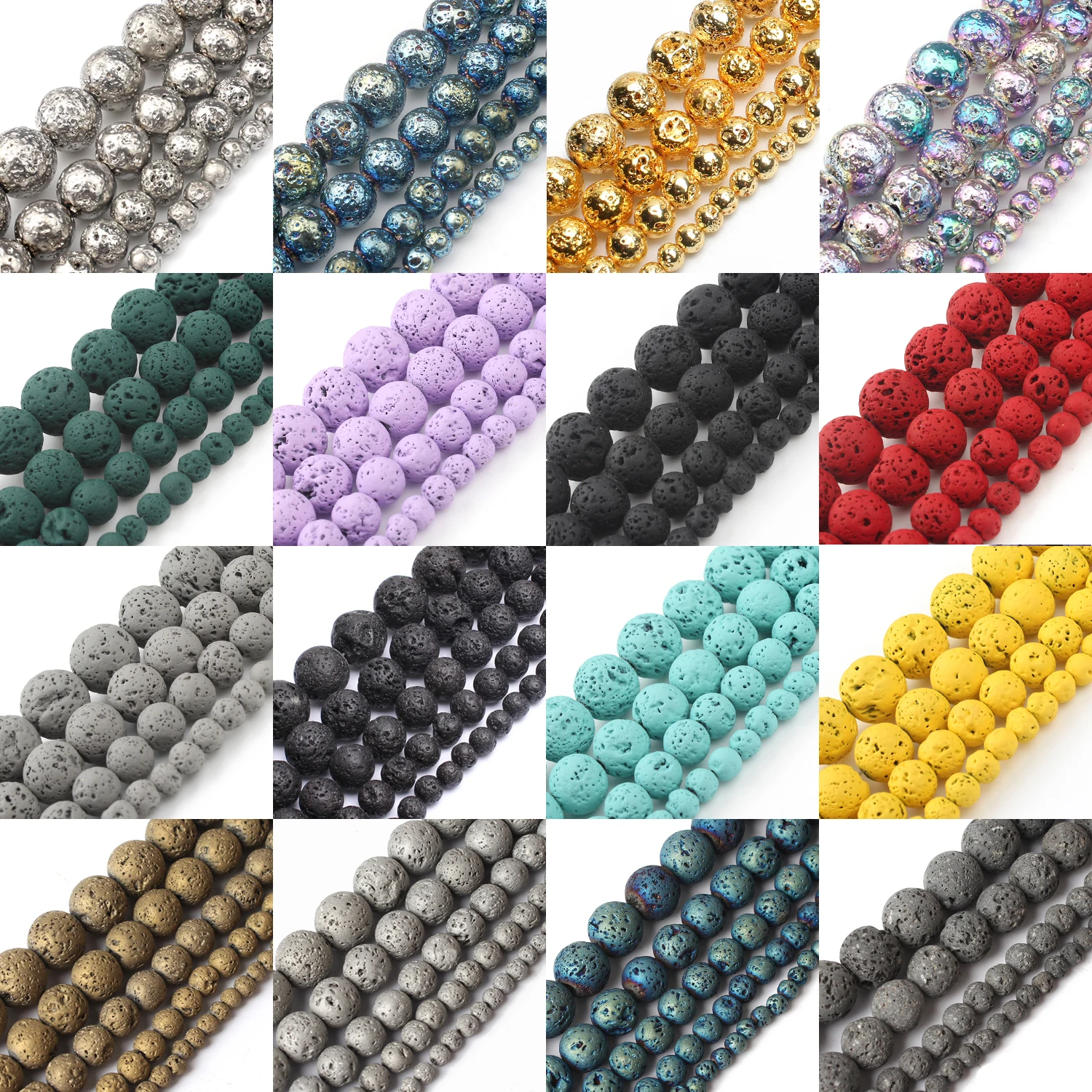 Wholesale 4/6/8/10/12mm Natural Black Volcanic Lava Stone Round Beads 15.5&quot Pick Size For Jewelry Making DIY Bracelert | Украшения и