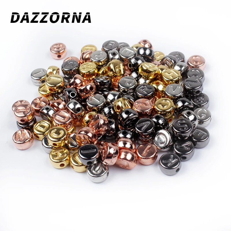 

4X7mm Flat Round 4 Color Letter Beads Acrylic Random Alphabet Spacer Beads For Necklace Bracelet DIY Jewelry Making Pick Colors