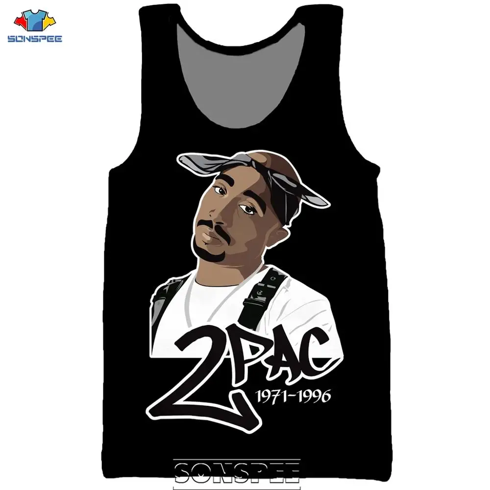Мужская футболка SONSPEE хип хоп Тупак рэп 3D принт повседневная одежда 2Pac фитнес