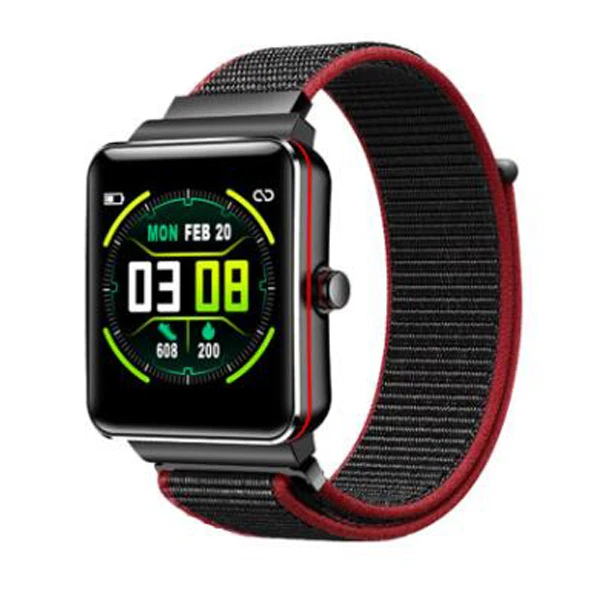 H10 Smart Band Watch Men Women Sports Watch IP68 Waterproof Nylon Stell Strap Step Heart Rate Blood Pressure Smartwatch - Цвет: Black nylon strap