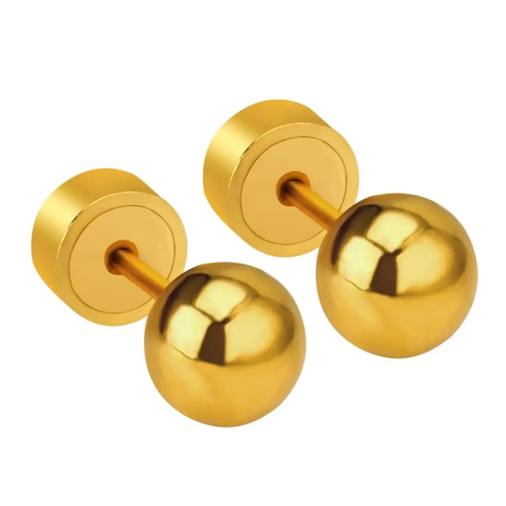 LUXUSTEEL мужские серьги размер 3 мм 4 5 круглый шар титановая сталь гвоздики Collier Party