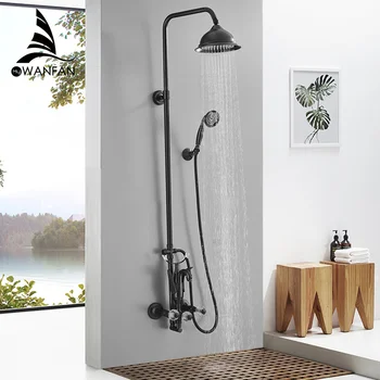 Price Shower Faucets Thermostatic Shower Faucet Set Bathroom Rainfall Shower Set With Mixer Tap Wall Mounted 877900