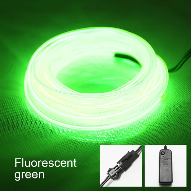 Neon Light El Led Neon Sign Wire Under Car Flexible Soft Tube Lights Christmas LED Strip Sign Anime/Body Woman/Rooms Rope Decor Fluorescent green