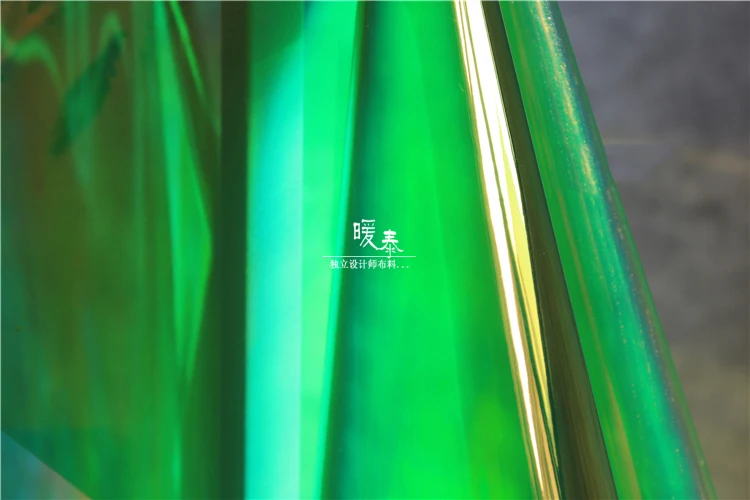 50cm*98cm green waterproof TPU Fabric designer fabric-perspectivity clothes raincoat crystal bag plastic cloth 0.4mm