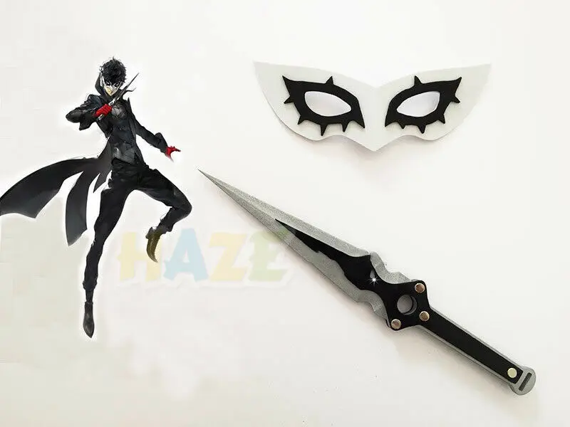 

Persona 5 Joker Protagonist Cosplay Mask & Dagger Sword Halloween Mask Props Unisex