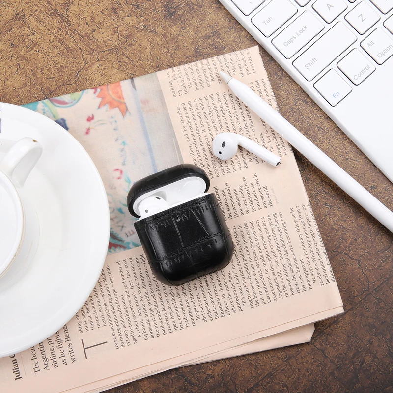 Высококачественный Bluetooth беспроводной Чехол для наушников для Apple Airpods роскошный винтажный защитный чехол из натуральной кожи для AirPods сумка