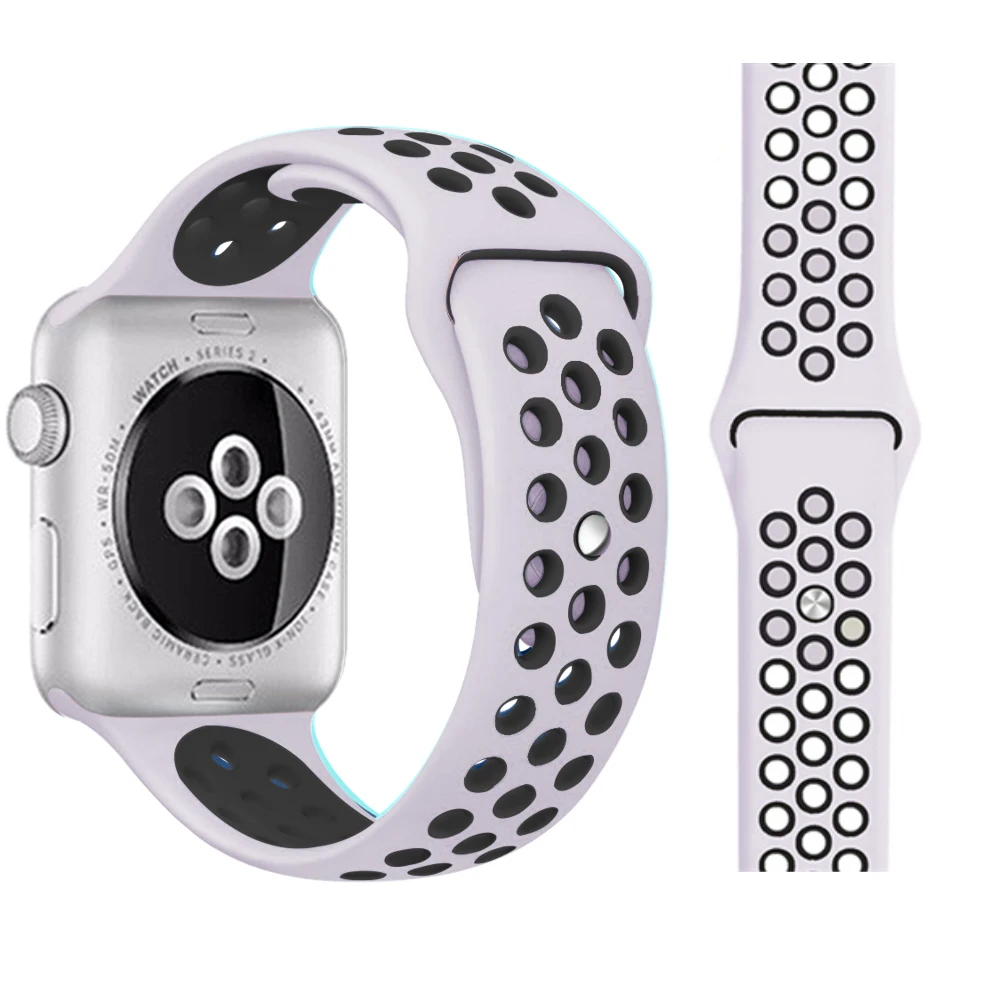 Ремешок для Apple Watch, мягкий силиконовый сменный Браслет серии 5, 4, ремешок для часов 44 мм, 40 мм, iwatch, ремешок серии 1, 2, 3, 38 мм, 42 мм - Цвет ремешка: Dune black