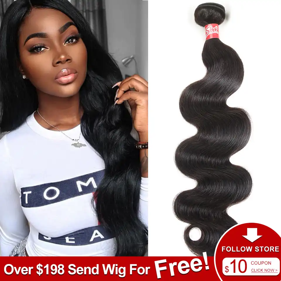 Sleek Brazilian Hair Weave Bundles 8 28 30 Inch Brazilian Body