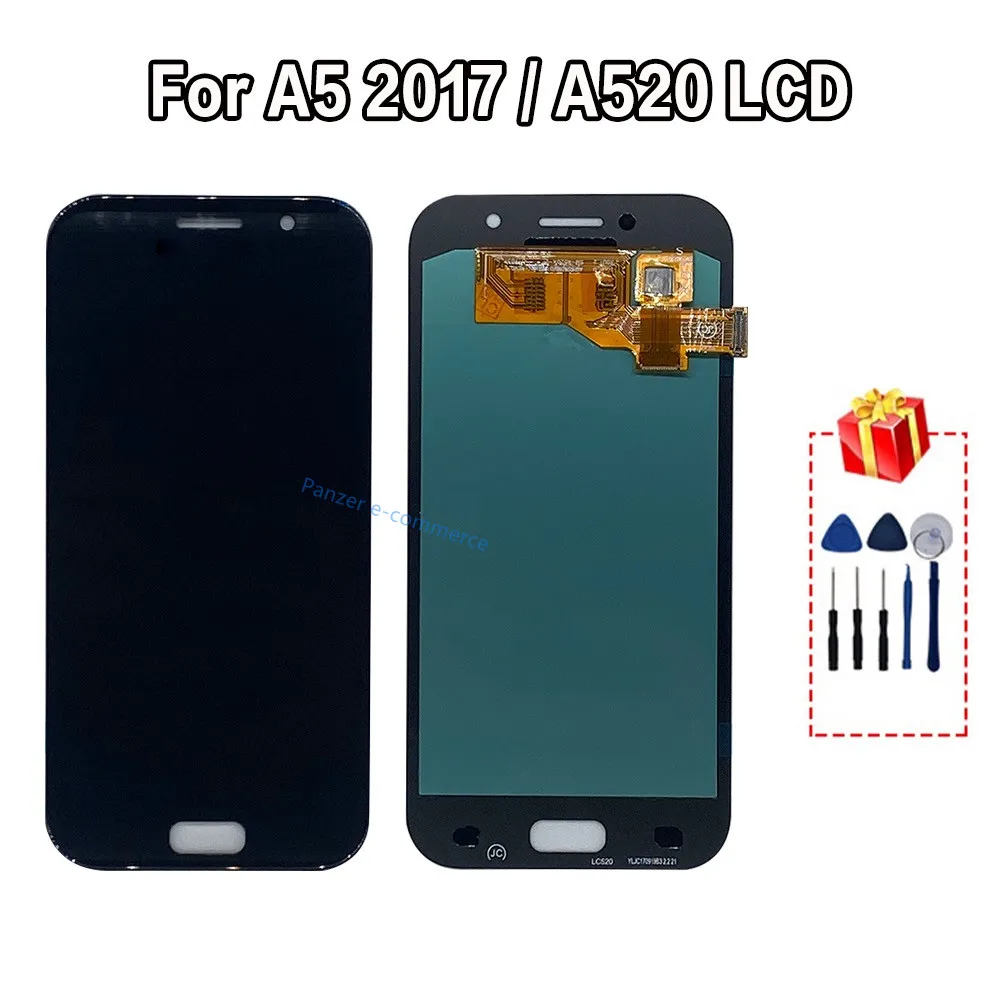 100% супер AMOLED ЖК-дисплей для SAMSUNG Galaxy A5 2017 A520 A520F SM-A520F дисплей ЖК сенсорный экран