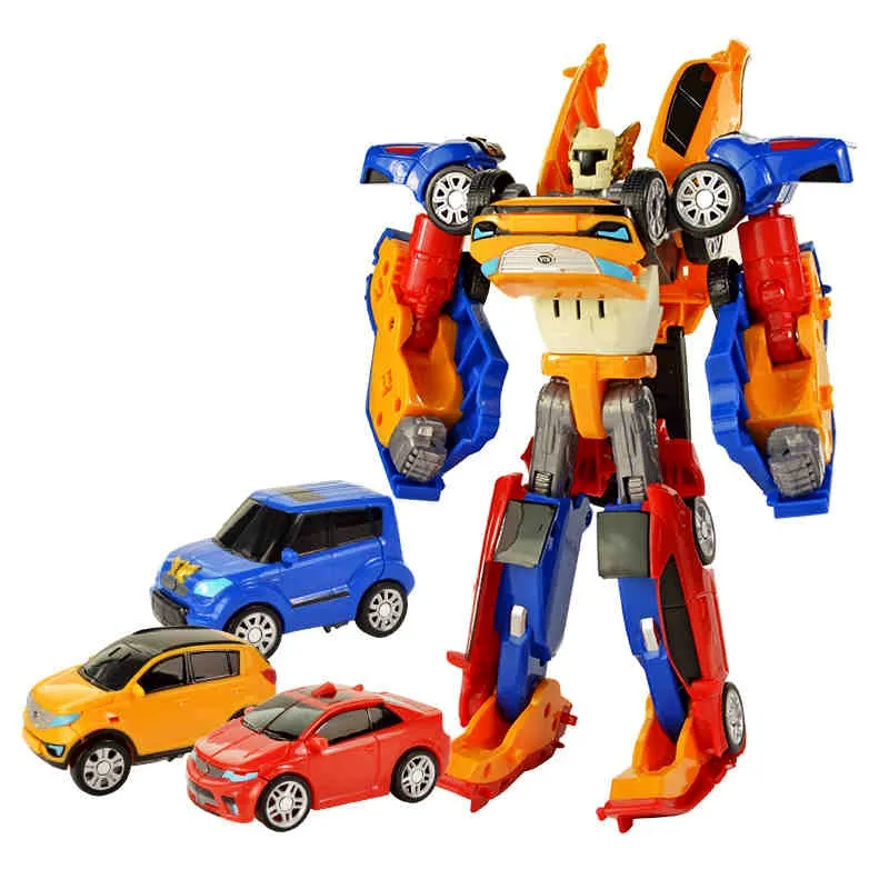 Tobot 3 In 1 Transformation 3 Cars Robot Action Figure Merge Deformation Toys 