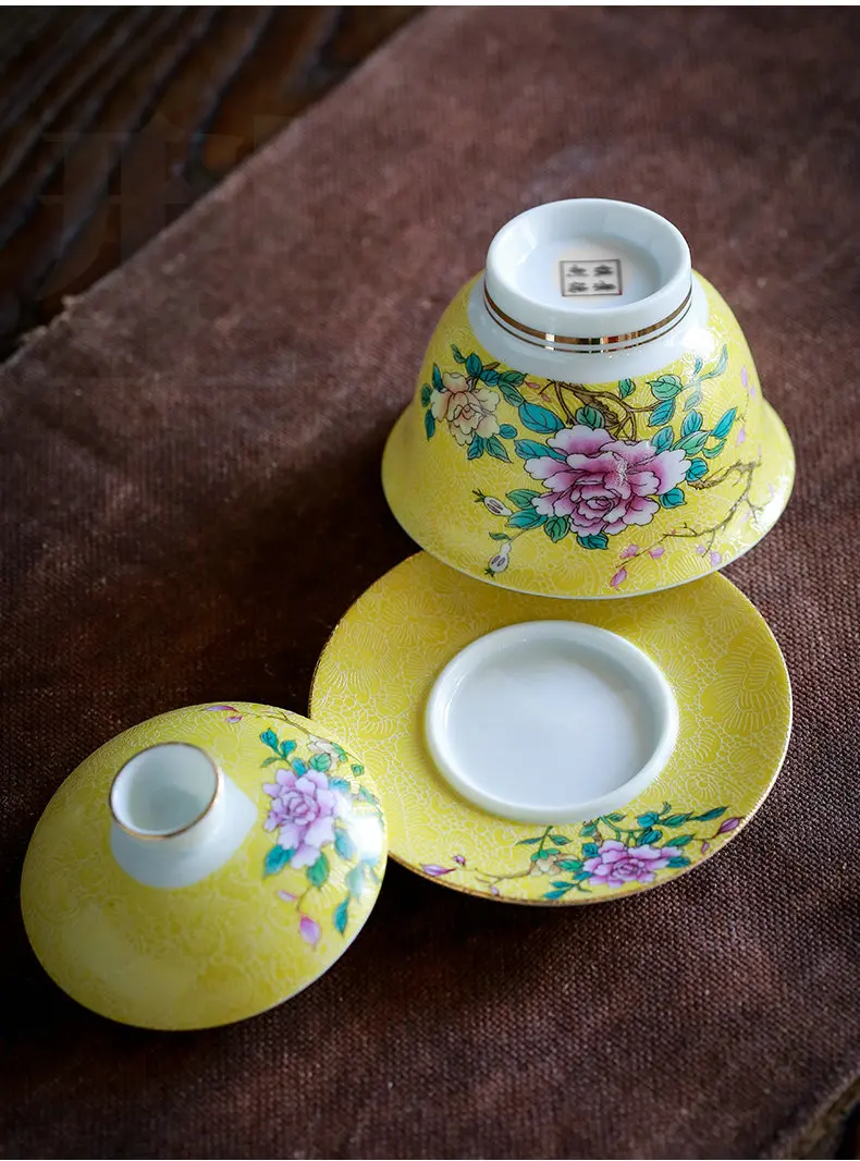 Новое поступление Jingdezhen высококачественная керамическая пиалы для чая эмалированная чаша для китайского кунг-фу Gaiwan, чайная чашка чайная чаша чайная посуда