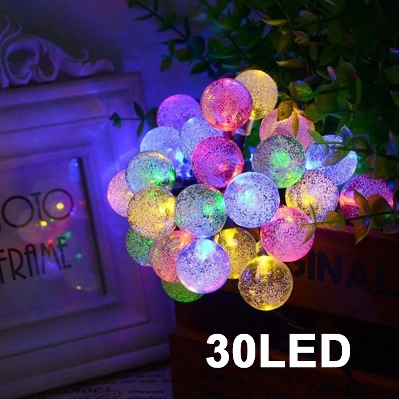 

Fairy String Light Fairy String Crystal Globe Ball Solar 30LED Outdoor Garden LED Lamp Wedding Yard Festival Xmas Decor