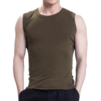 

Men's Tank Top Casual Fitness Fashion Tank Top Men Simple Wear Undershirt Solid O-neck Sleeveless Breathable Cotton 2020 Summer