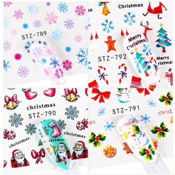 

30CS/Set Christmas Water Nail Sticker Decal Set Elk Santa Snowflake Slider Nails Stencil TipsPolish Nail Art Manicure Tool New