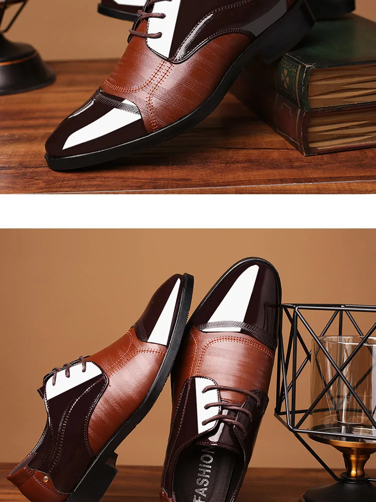 Модная мужская обувь в деловом стиле; Новинка года; классические кожаные мужские костюмы; модные модельные туфли без застежки; мужские оксфорды